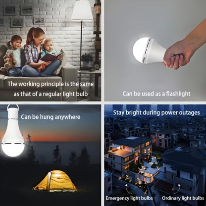 Rechargeable Emergency LED Bulb IP54 Waterproof 2000mAh 60W Equivalent 6000K with Hook – E27 E26 Universal Base Wireless Portable Auto-On for Home Office Camping Outdoor Power Outage, 4 8 10 12 Pack