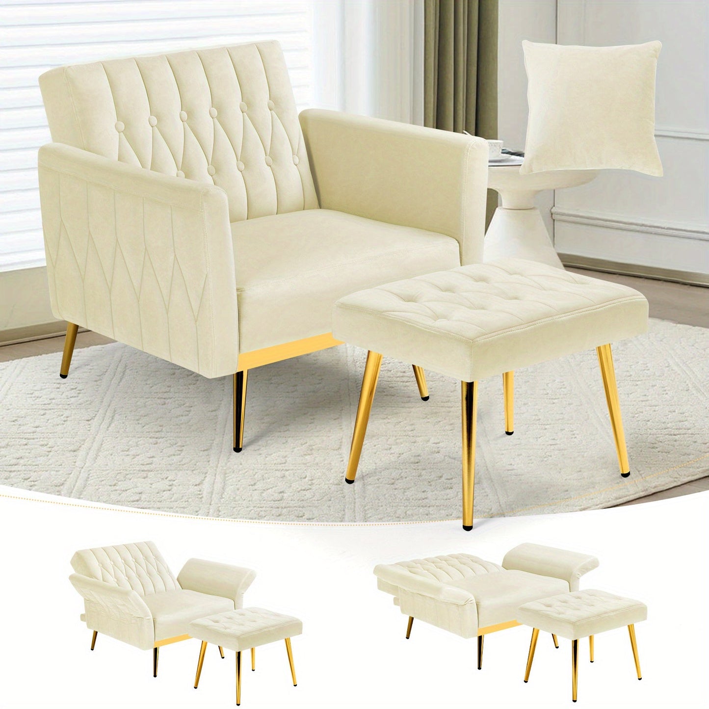 Accent Chair shown in the BEIGE option