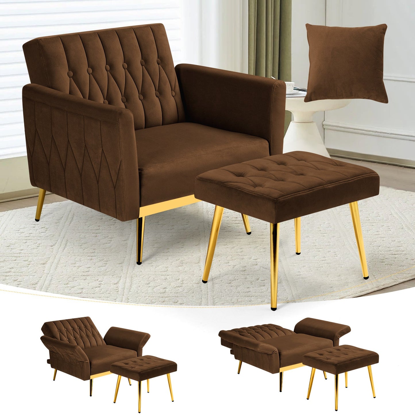 Accent Chair shown in the BROWN option