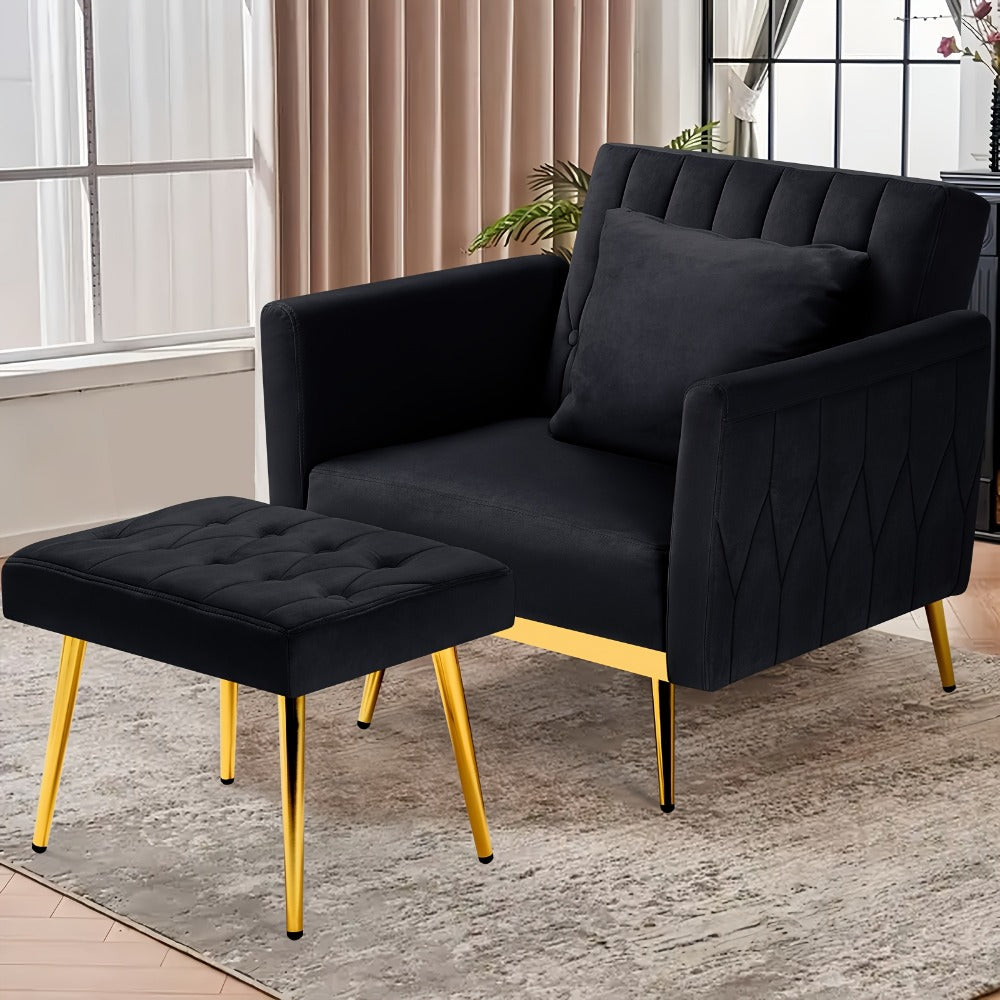 31.5-Inch Upholstered Accent Chair, Bedroom Reading Chair for Living Room detail image - detail view 13