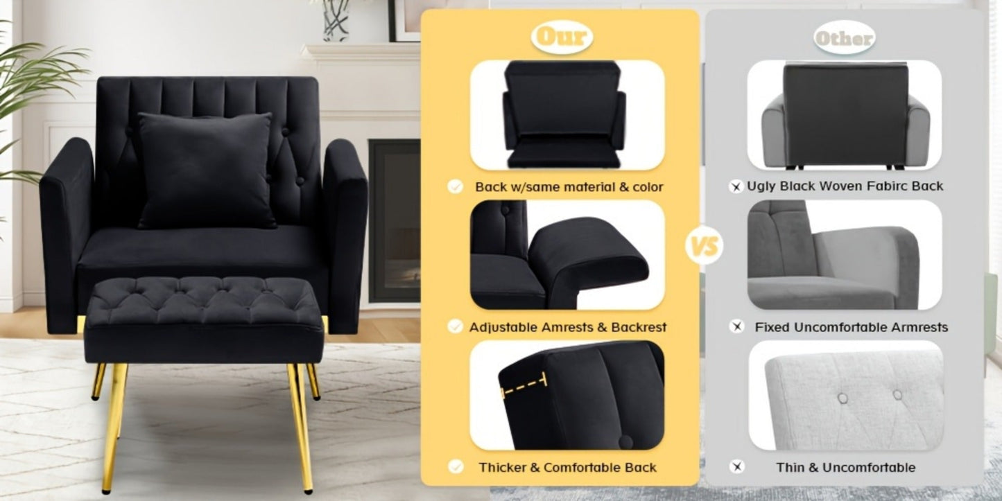 31.5-Inch Upholstered Accent Chair, Bedroom Reading Chair for Living Room detail image - detail view 25