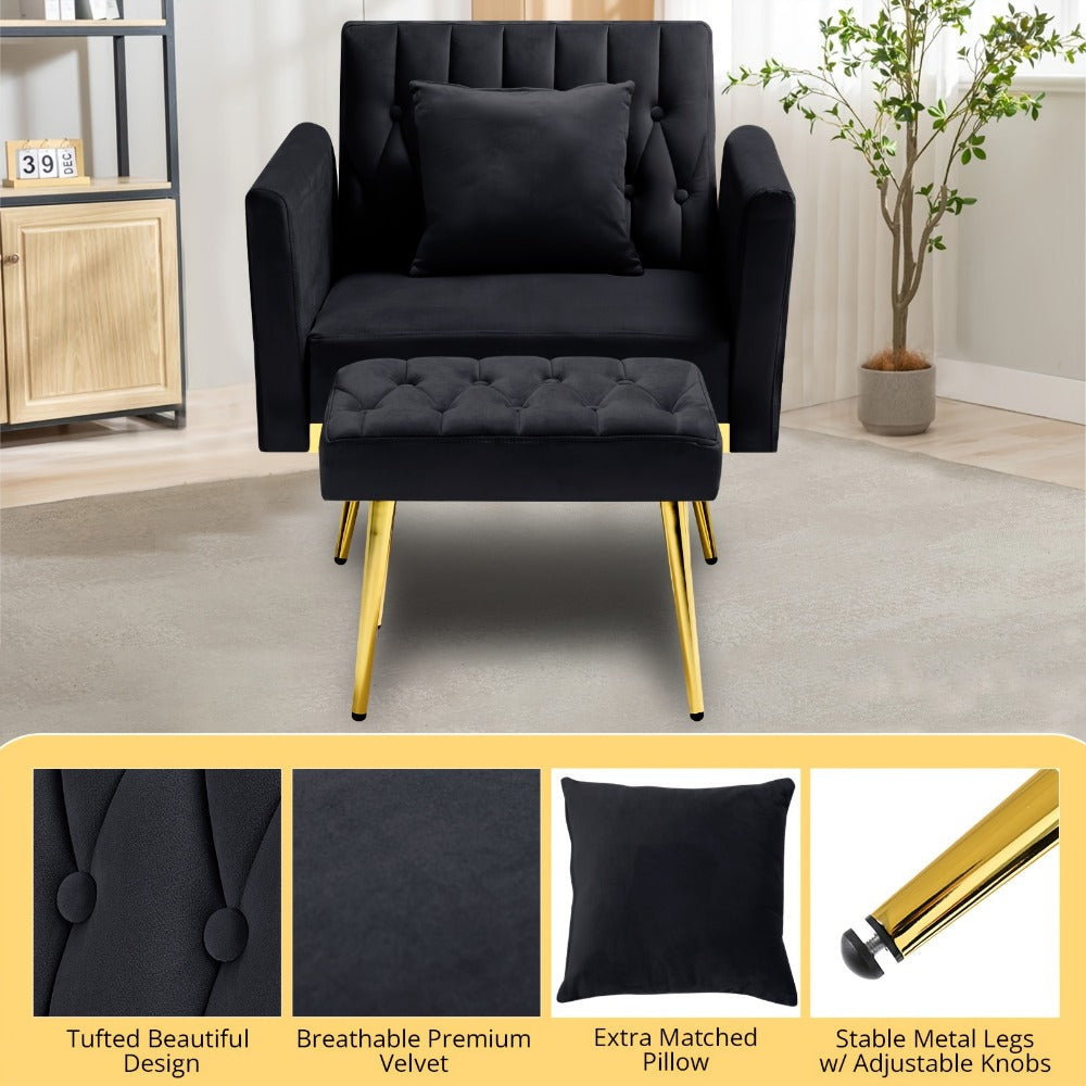 31.5-Inch Upholstered Accent Chair, Bedroom Reading Chair for Living Room detail image - detail view 6