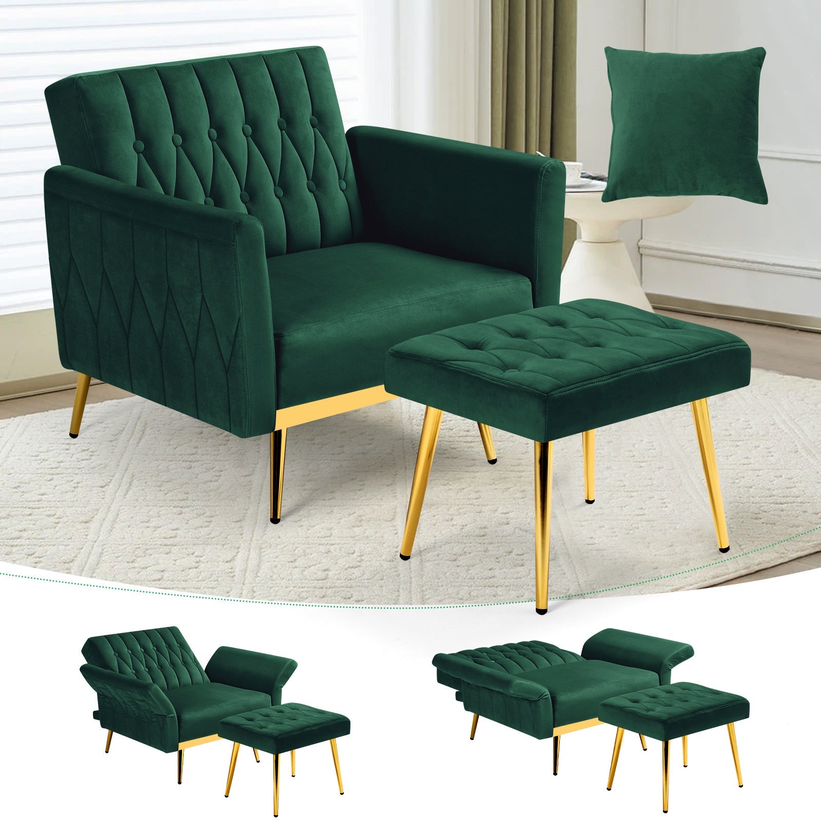 Accent Chair shown in the GREEN option