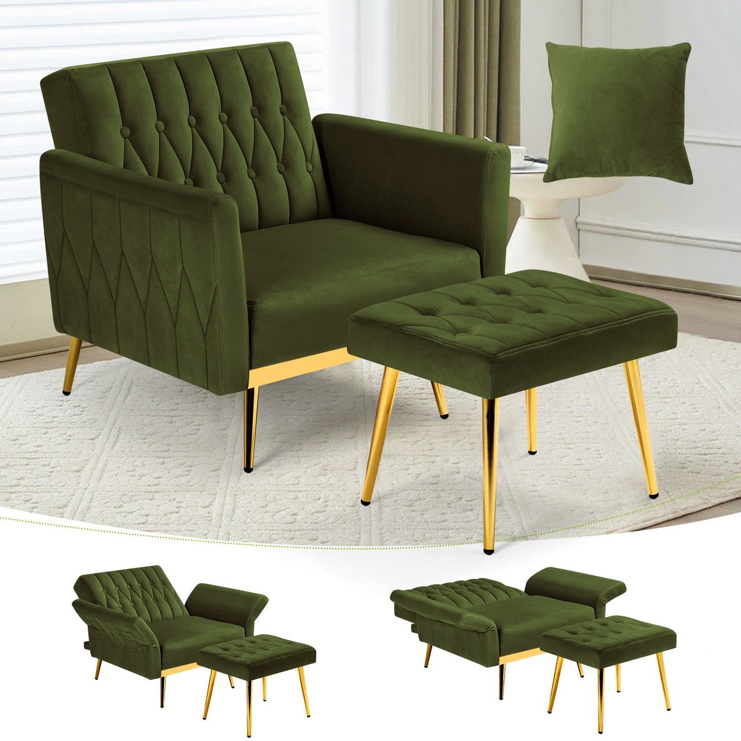 Accent Chair shown in the OLIVE GREEN option