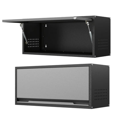 Wall Storage Cabinet shown in the Black Gray option