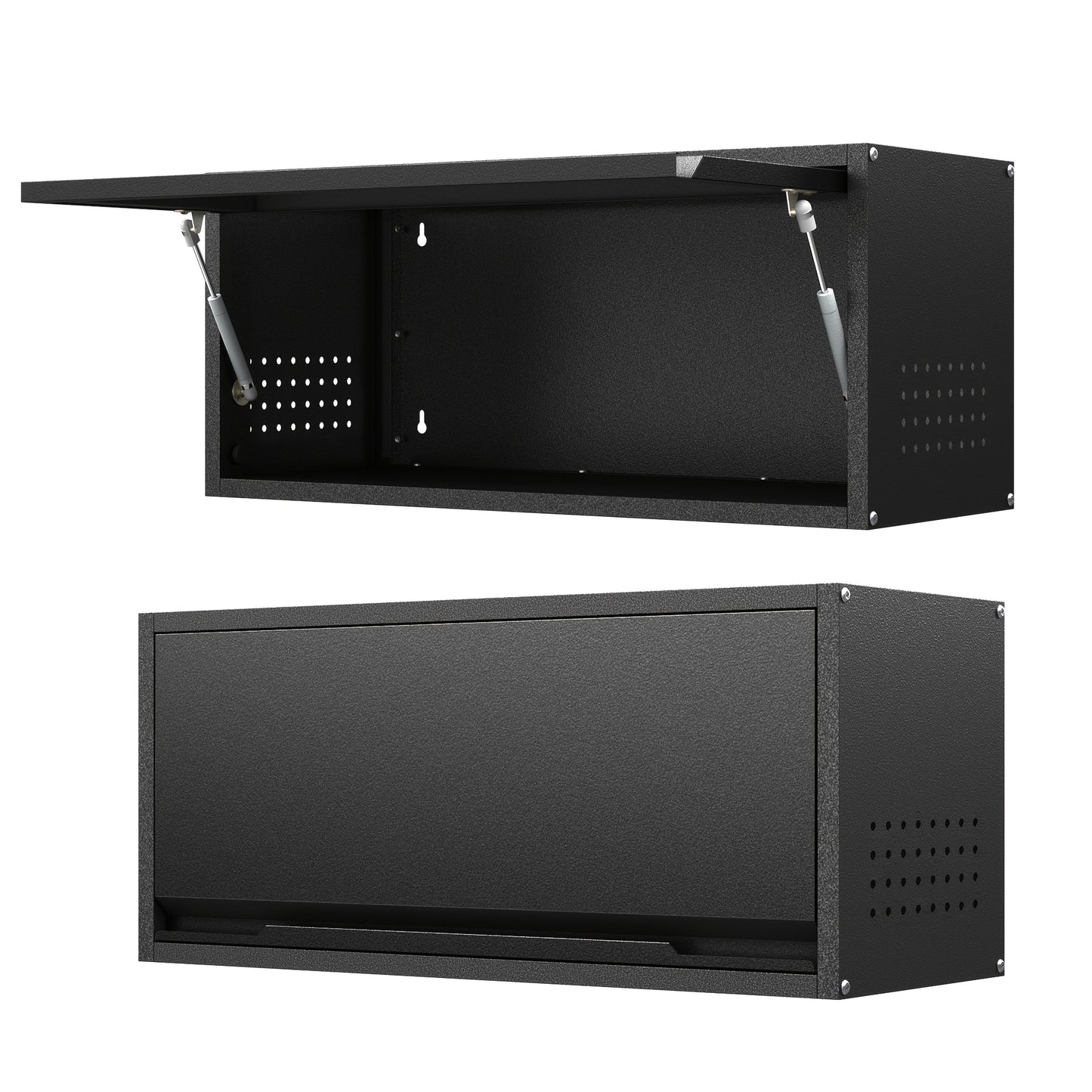 Wall Storage Cabinet shown in the Black option