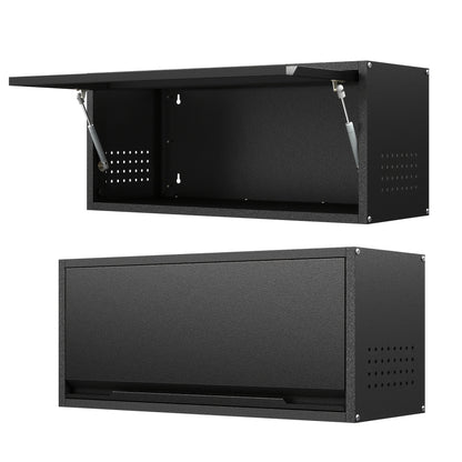Wall Storage Cabinet shown in the Black option