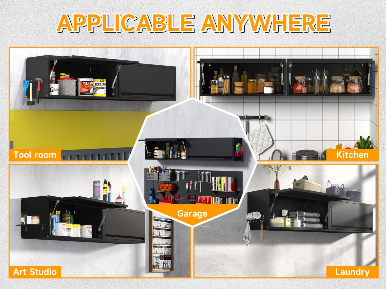 31.5-Inch Wall-Mounted Wall Storage Cabinet for Kitchen and Garage detail image - detail view 10