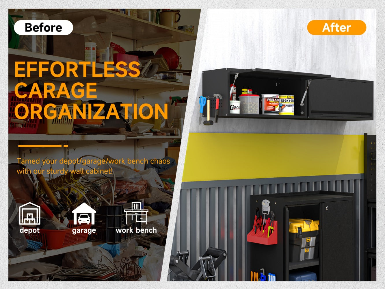 31.5-Inch Wall-Mounted Wall Storage Cabinet for Kitchen and Garage detail image - detail view 11