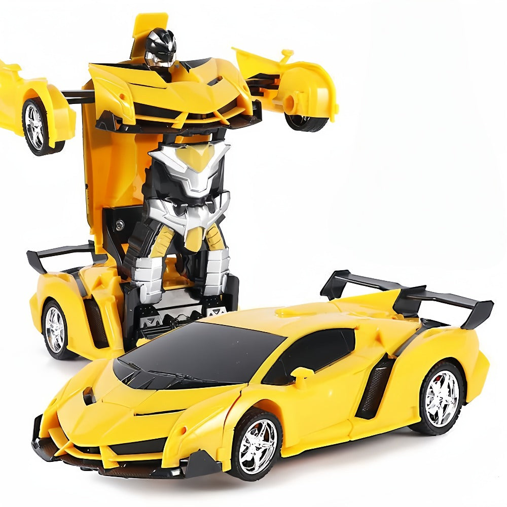 RC Transform Robot Car 1:18 Scale One-Button Deformation – Long Range Remote Control with LED Headlights & 360° Drift Stunt, Cool Birthday Christmas Easter Gift for Boys Girls Ages 3+