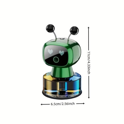 Smart Car Air Freshener Robot Shape - USB Rechargeable Auto Spray Diffuser with 4 Fragrance Levels, Start-Stop Automatic Scent Dispenser for Car