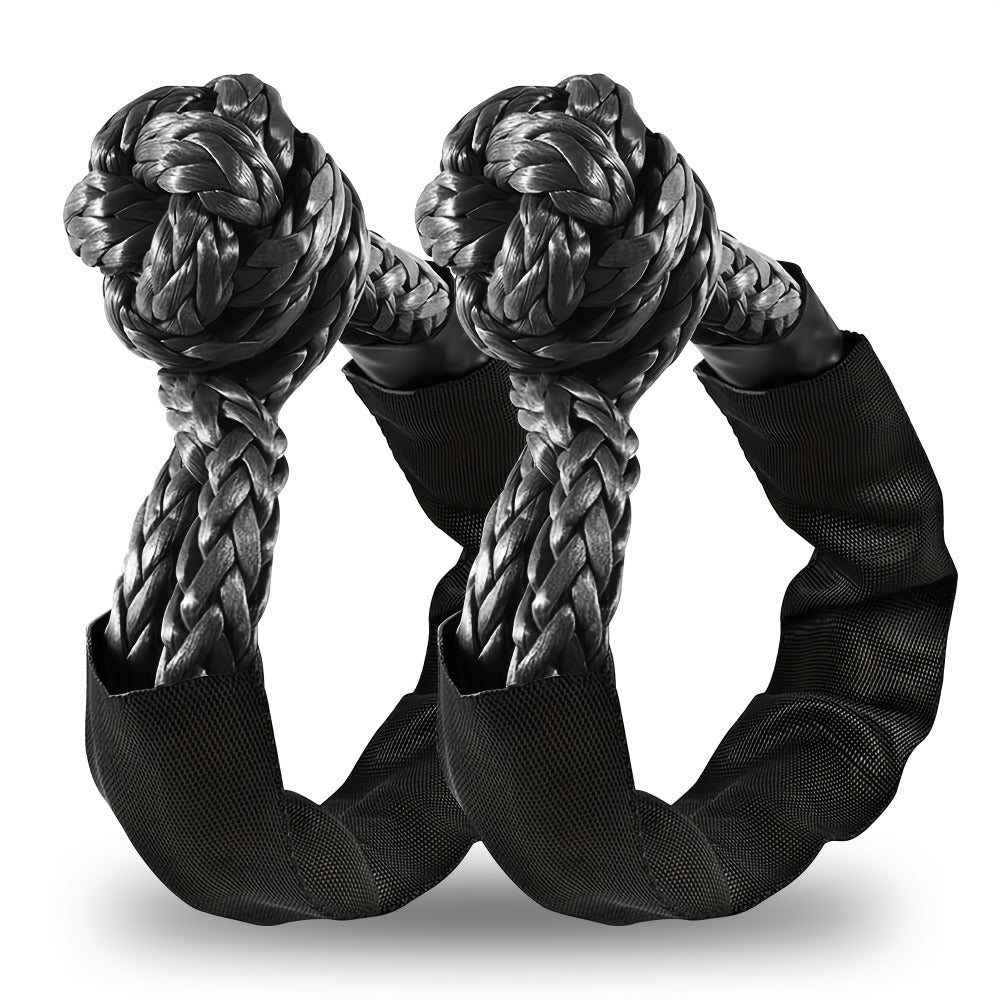 Soft Shackle 41,000 lb Breaking Strength Synthetic UHMWPE Recovery Rope with Protective Sleeve – Heavy Duty Tow Shackle for Off-Road Truck Jeep SUV UTV ATV, 1 & 2 Pack