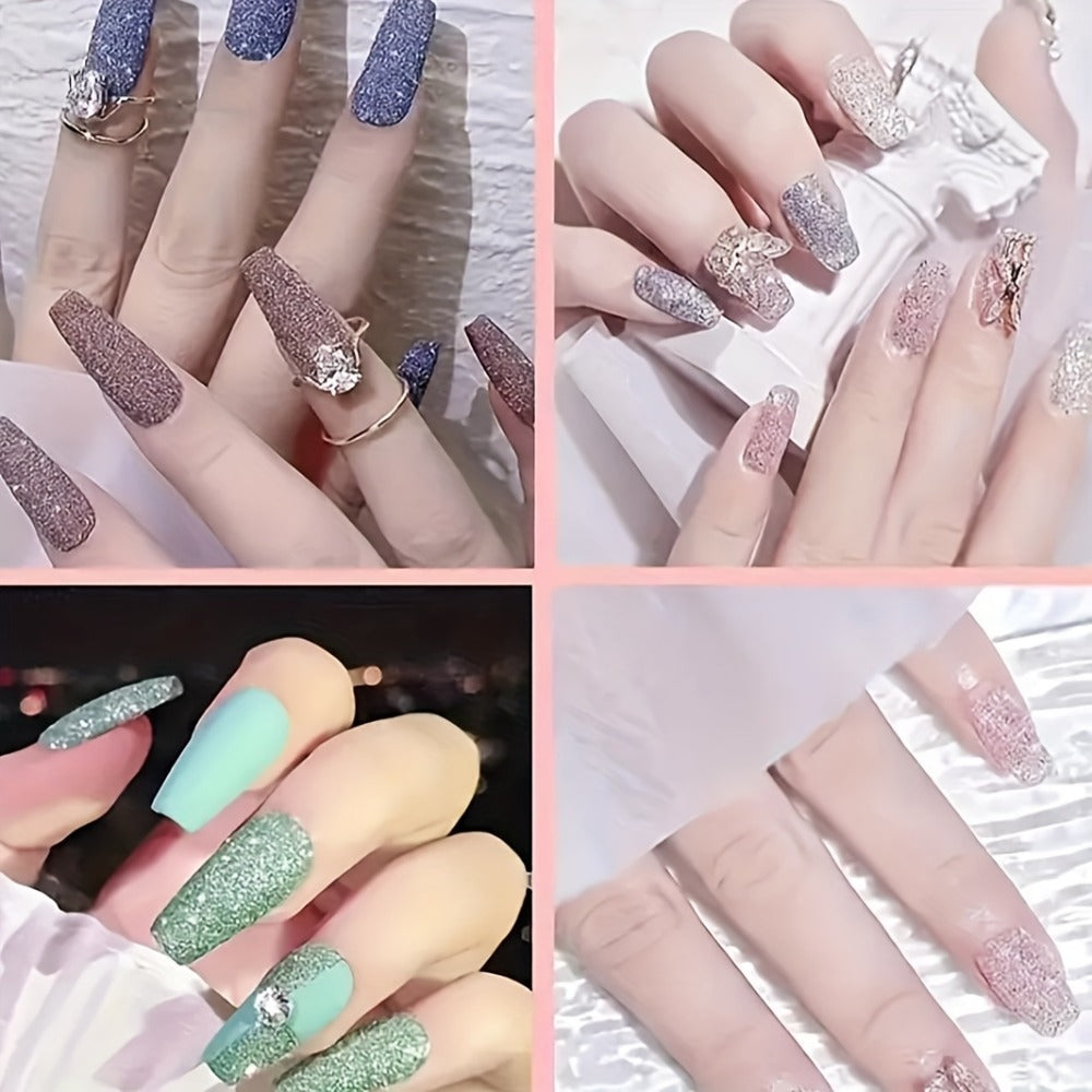 Acrylic Nail Kit 23-in-1 Complete Set with 12 Glitter Colors White & Pink Powder - DIY Nail Extension System No Glue No Liquid Needed for Beginners & Pros, Home Salon Manicure Kit for Women