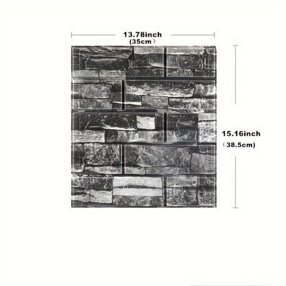 3D Foam Brick Wall Sticker 100 Pieces Self Adhesive Waterproof Soft Wallpaper Panel for Living Room Bedroom Bathroom Kitchen Home Decor White Rock Black Rock Red Marble Flower