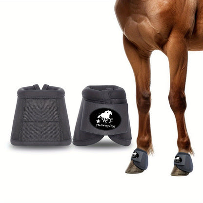Horse Bell Boots Non-Turning Durable Protective Horseshoe Overreach Boots for Horses, Pair, S/M/L Available in Black Red White Royal Blue, Equine Hoof Protection Riding Gear