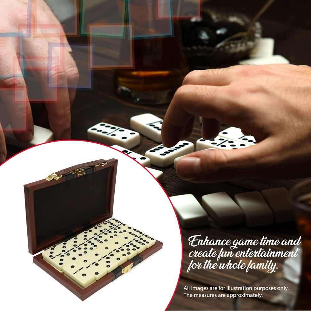 Double 6 Domino Set with Storage Case & Metal Spinner - 28 Tiles Classic Black Domino Game for Adults Kids Family | Premium Packaging 1 or 2 Pack | Holiday Christmas Thanksgiving Birthday Gift