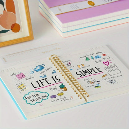 Large Spiral Notebook 300 Pages Hardcover – 8.5x11 A4 College Ruled 100GSM Lined Paper PVC Waterproof Cover for Work School Travel Women Men Purple Pink Blue Black Yellow Green