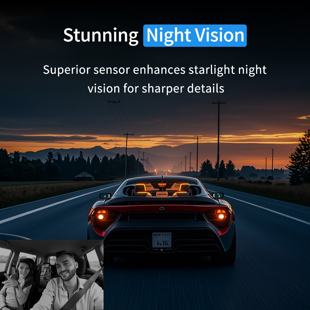 11.66" Rearview Mirror Dash Camera for Vehicles Featuring a Touch Screen, Wifi, GPS, And Multi-Functionality. It Includes a 360° Camera, 4K+1080P Recording for Front, Back, Left, And Right Views, a Night Vision G-Sensor, Loop Recording