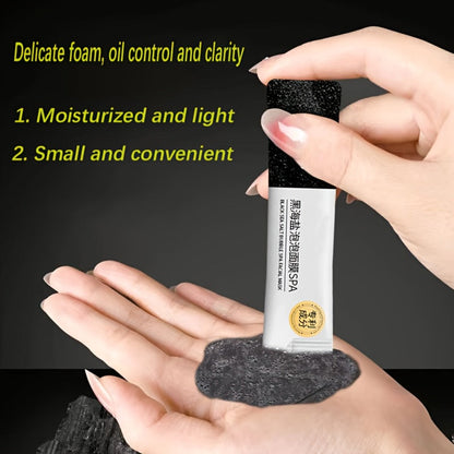 Black Sea Salt Bubble Mask with Nicotinamide, Moisturizing Foam Mud Mask Alcohol-Free for All Skin Types, Unisex Deep Cleansing Pore Purifying Face Mask – Individual Portable Packs for Travel (12/24/36 Pack)