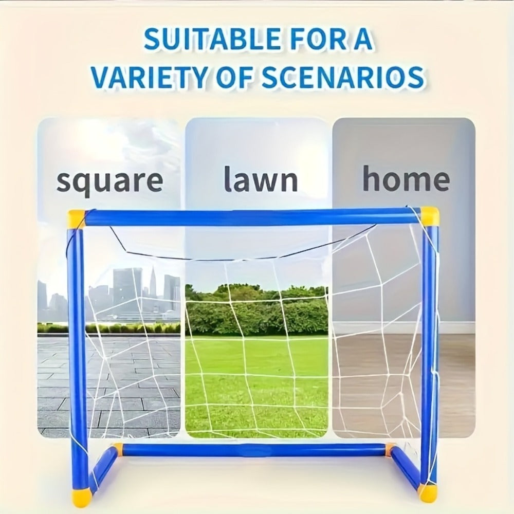 Kids Youth Football Goal Set – 2pcs Portable Easy-Assemble Soccer Goals for Indoor & Outdoor Play | Family Entertainment & Sports Training Gift for Boys and Girls