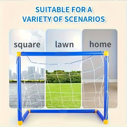 Kids Youth Football Goal Set – 2pcs Portable Easy-Assemble Soccer Goals for Indoor & Outdoor Play | Family Entertainment & Sports Training Gift for Boys and Girls