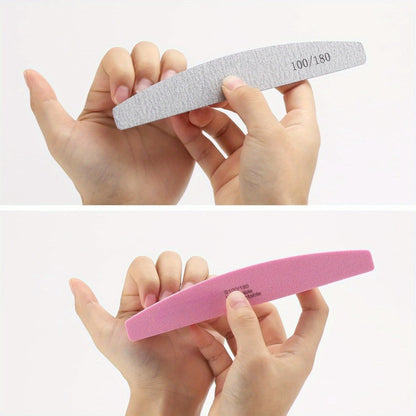 Nail Files and Buffers Professional 100 180 Grit Double-Sided Sanding Boards Reusable Polishing Blocks for Manicure Pedicure Salon Home Use Value Pack 20 or 35 Pieces
