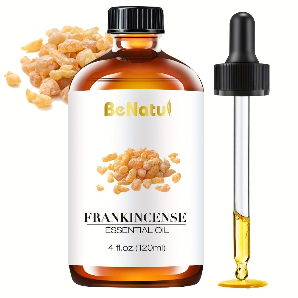 Pure Essential Oil Set 4.06 oz — Frankincense, Lemon, Lemongrass & Rosemary Oils for Massage, Bath, Hair, Skin & Nail Care, Aromatherapy Gift for Women, Mother's Day & Birthday Gift