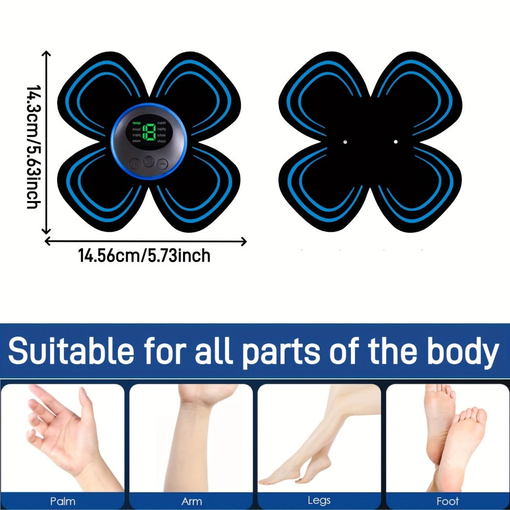 EMS Muscle Stimulator Massager Patch – Full Body Electric Massage Device with 8 Modes & 19 Intensity Levels for Shoulder, Arm, Leg, Waist & Cervical Spine Pain Relief