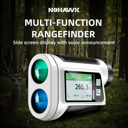Laser Rangefinder 1000m for Golf & Hunting – Slope Compensation, Flag Lock Vibration, 6x Magnification, USB Rechargeable, 10 Measurement Modes with English Voice & LCD Display