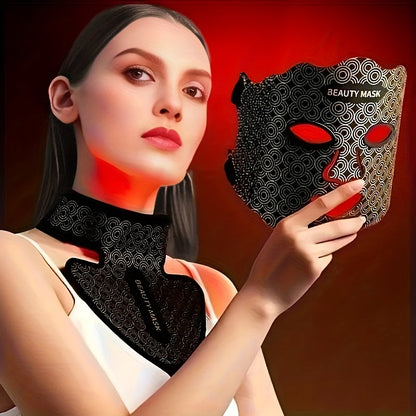 Red Light Therapy Face Mask – 7-in-1 LED Device for Face, Neck & Chest, 95 Beads 650nm & 850nm Dual Wavelength, Flexible Soft Silicone, Remote Control, Anti-Aging Home Spa Beauty Gift for Women