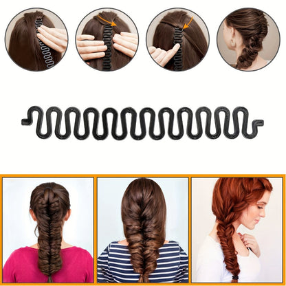 51-Piece Hair Styling Tool Set Braiding Kit with Clips Donut Bun Maker Hair Pins Curlers Braid Accessories for Women Bridal Wedding Updo Special Occasion Gift