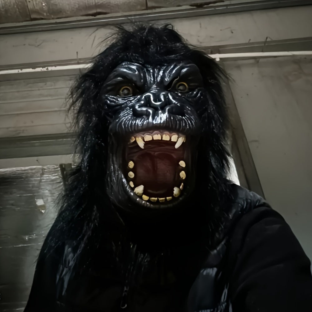 Elephant Monkey Latex Full Head Mask Realistic – Black White Animal Costume Mask for Adults Halloween Costume Parties Cosplay Prank Photo Prop Birthday Gift Durable