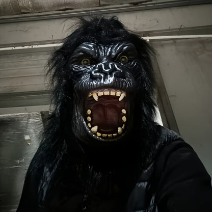 Elephant Monkey Latex Full Head Mask Realistic – Black White Animal Costume Mask for Adults Halloween Costume Parties Cosplay Prank Photo Prop Birthday Gift Durable