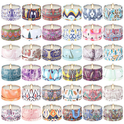 Candle Gift Set 36-Pack – Natural Soy Wax Scented Candles in Tin Cans, Aromatherapy Candles for Yoga, Spa, Bath & Home Decor, Portable Travel Candles, Perfect Gift for Women & Men, Mother's Day, Valentine's Day & Birthdays