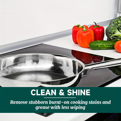 Glass Cooktop Cleaner and Polish – Powerful Stain Remover, Removes Oil Film, Water Spots & Burnt-On Residue, Long-Lasting Surface Protection for Ceramic & Induction Cooktops – 5 Pack Value Set