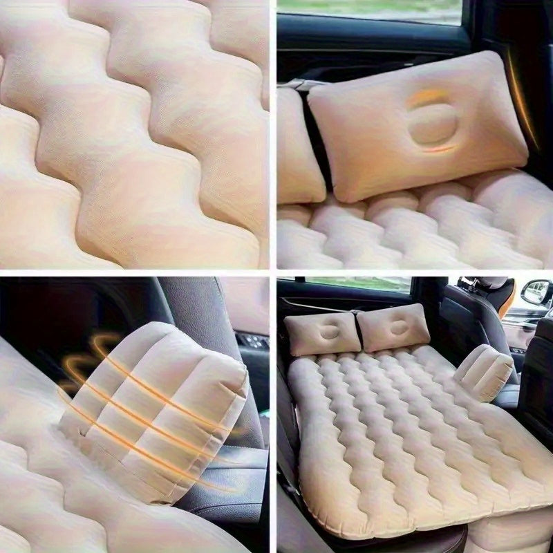 Outdoor Inflatable Bed, Car Bed, Portable PVC Plush Material Inflatable Mattress, Lightweight And Suitable For Camping, Picnicking, Travel, Beach, Can Be Stored In The Trunk, Including Storage And Repair Kit