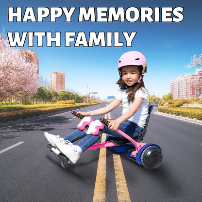 Hoverboard Go Kart Seat Attachment Buggy Conversion Kit 6.5-10 Inch Self-Balancing Scooter 360 Front Wheel Off-Road Tires Shock Absorber Kids Gift No Hoverboard White Black Blue Pink Purple