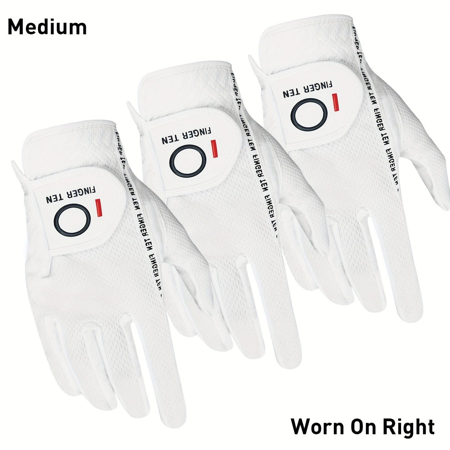 Wet Weather Golf Gloves Rain Grip 3-Pack for Men | Breathable Water-Resistant Golf Gloves for Left & Right Hand – Durable Comfortable Fit in Hot & Wet Conditions (Black, Gray, White | S–3XL)