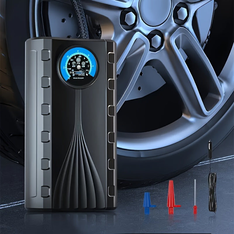 Ultra-Fast Inflatable Portable Air Compressor, Tire Inflation Pump, 12V, Pointer Display Precise Pressure. Suitable for Cars, Motorcycles, Bicycle Tire Inflation, Outdoor Air Cushions, Ball Inflation, Battery-Free