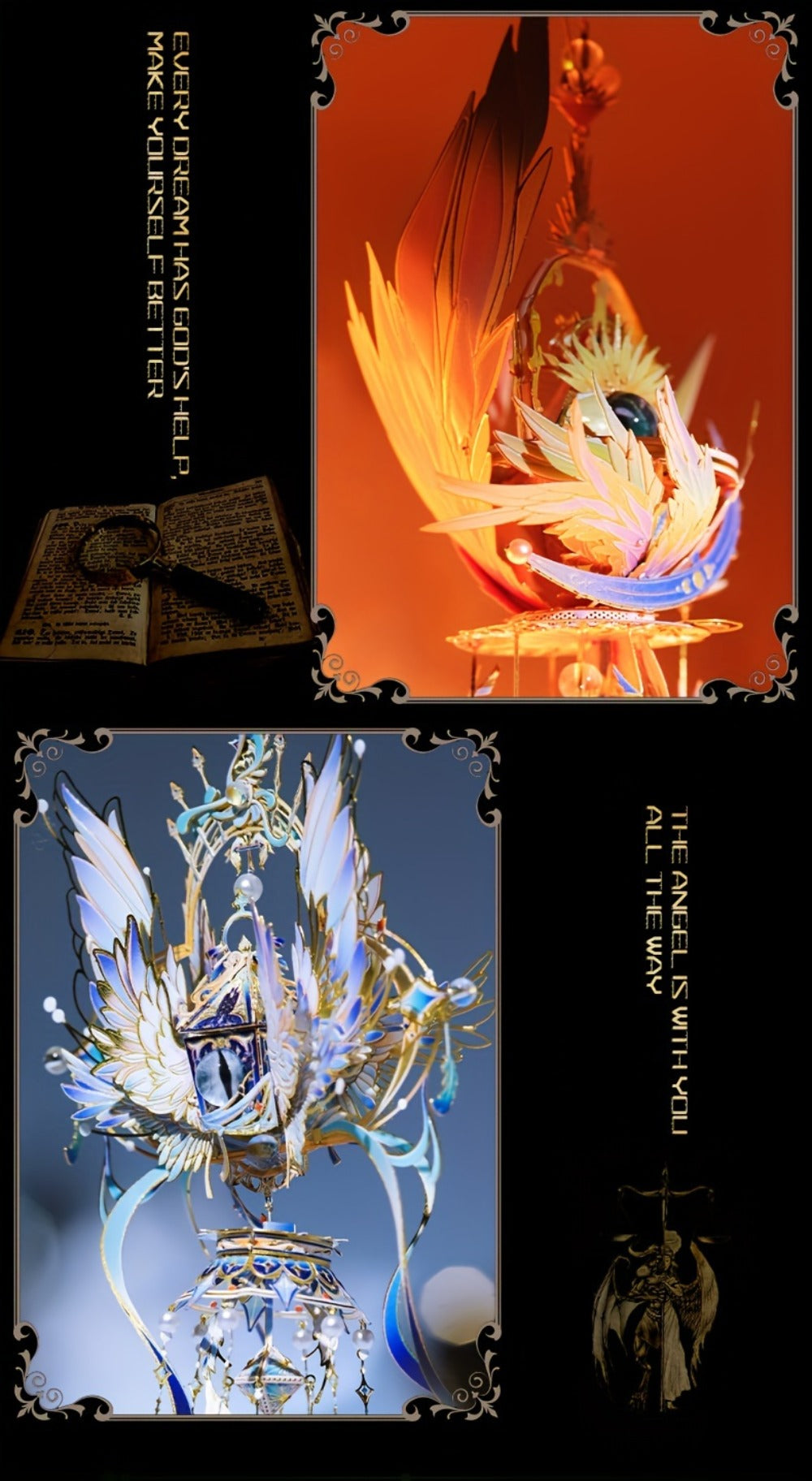 3D Metal Puzzle Model Kit – God's Eye & Angel's Eye MU Assembly, Laser-Cut DIY Craft, Artistic Home & Office Decor, Unique Birthday Gift for Adults, Teens, Girlfriend Boyfriend