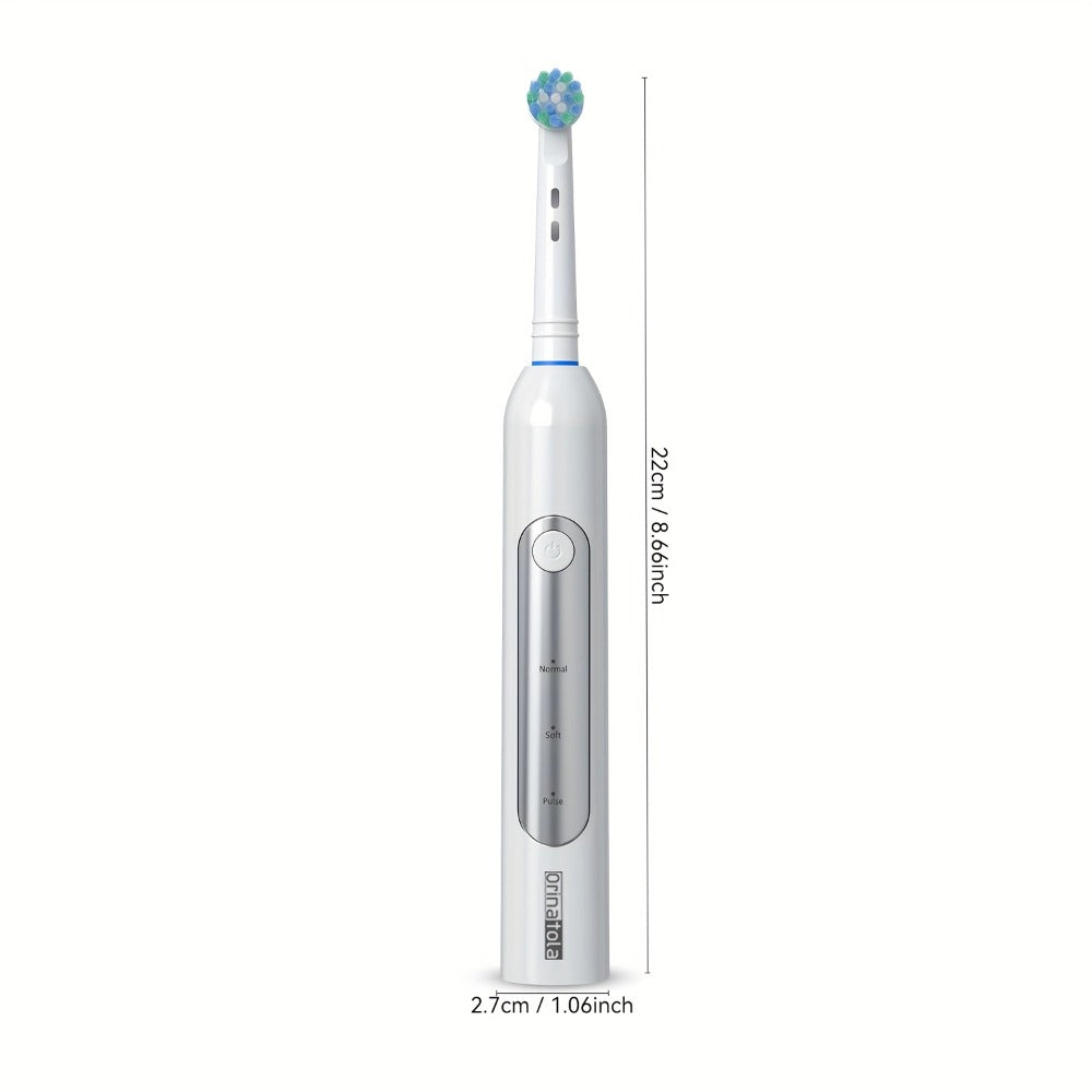 Rotating Electric Toothbrush with 8 Replacement Heads – Wireless Induction Charging, 3 Cleaning Modes, IPX7 Waterproof, Oral Care Gift for Family, Friends & Parents – Blue, Purple, Black