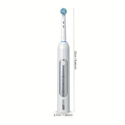 Rotating Electric Toothbrush with 8 Replacement Heads – Wireless Induction Charging, 3 Cleaning Modes, IPX7 Waterproof, Oral Care Gift for Family, Friends & Parents – Blue, Purple, Black