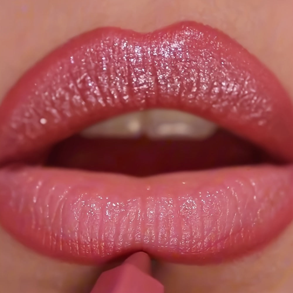 Glitter Lip Gloss & Lip Liner Set 2-Piece – Berry Shine Diamond Finish, Hydrating Squalane Formula, Long Lasting Glossy Sparkle Lip Kit for Women, 10 Color Combos Available