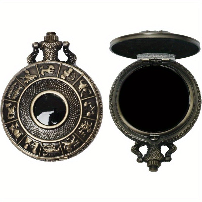 Obsidian Scrying Mirror Natural Healing Crystal Mirror with Bag – Divination, Meditation, Feng Shui & Spiritual Healing Tool, Animals Star & Moon Zodiac Designs, Gift for Crystal Lovers