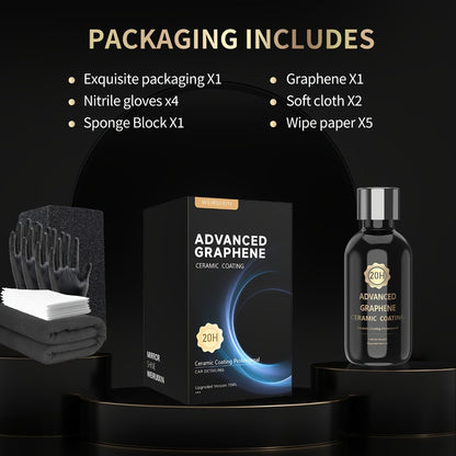 Graphene Ceramic Coating Kit 70ml – 20H Ultra High Gloss Car Paint Protection, 10+ Year Long-Lasting Shield, Auto Detailing Coat for All Vehicles, Apply After Car Wash & Paint Correction