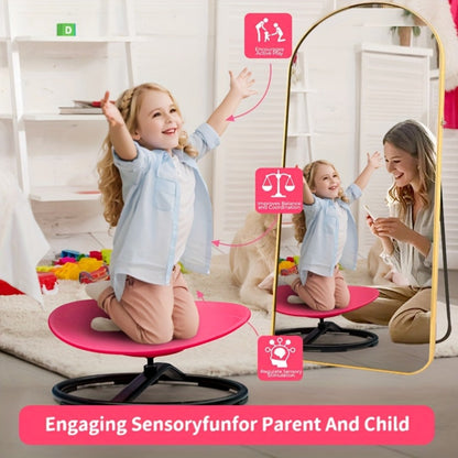 Kids Sit & Spin Sensory Chair – Sturdy Motor Skills Trainer for Therapeutic Sensory Play, Indoor & Outdoor Use, Ages 3+ | Red, Blue, Pink | Great for ADHD & Sensory Processing