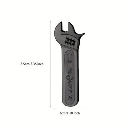 Spanner Shape Novelty Lighter – Refillable Butane Windproof Metal Lighter, Cool Gadget Gift for Men | Father's Day Gift Idea | Bright Chrome & Black | No Butane Included