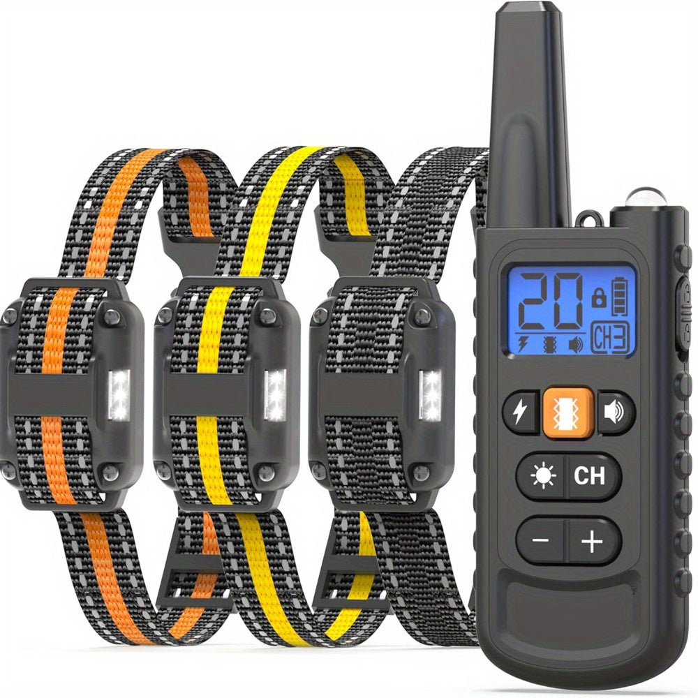 Dog Training Collar with Remote 3300ft Range 3 Modes Beep Vibration Safe Shock for 5-120lbs Dogs Rechargeable Waterproof E-Collar for 2 or 3 Dogs