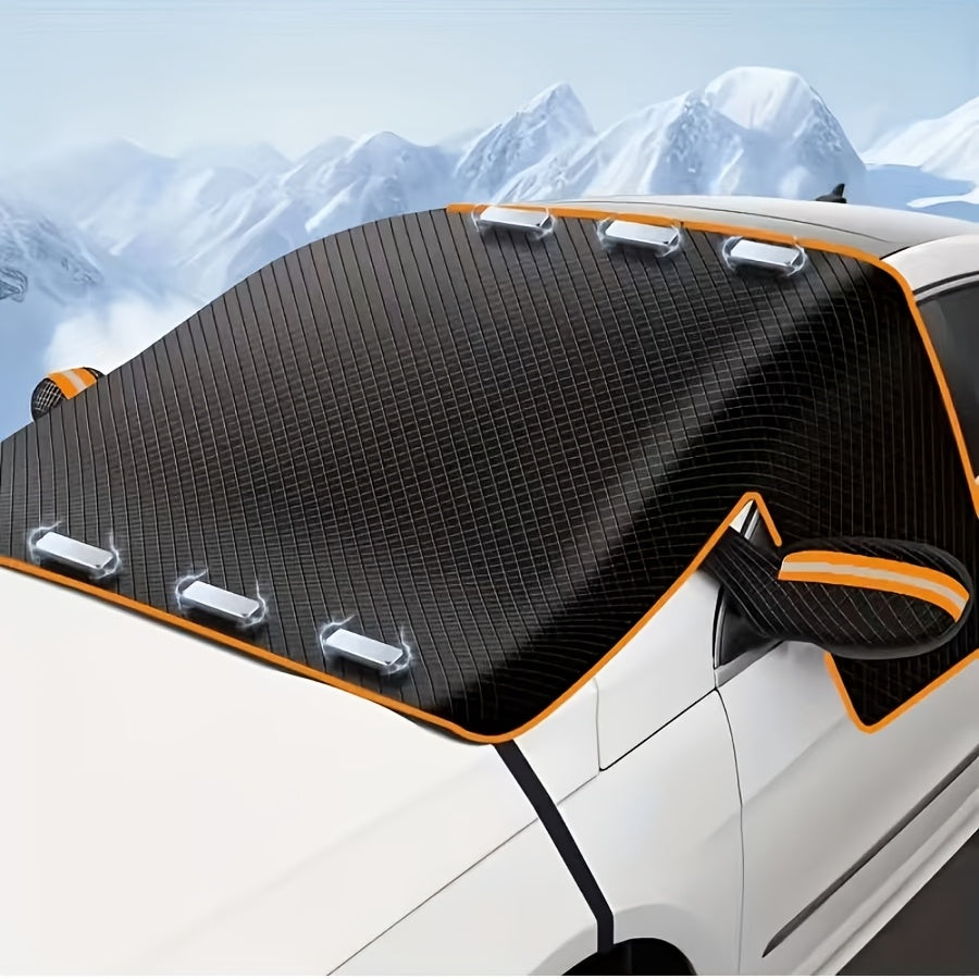 For All-Weather Windshield Cover with UV Protection And Snow Shield - Heavy-Duty Oxford Cloth Car Windshield Protector, Suitable for All Vehicles, Winter Snow And Sunshade Cover, Scratch-Resistant And Durable, Ideal for Year-Round Use