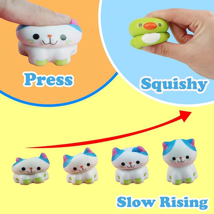 Cute Animal Soft Toys 24 Pcs – Mini Kawaii Animal Squeeze Toys for Kids Birthday Party Favors, Classroom Prizes, Valentine's Day Gifts, Goodie Bag Stuffers for Boys & Girls